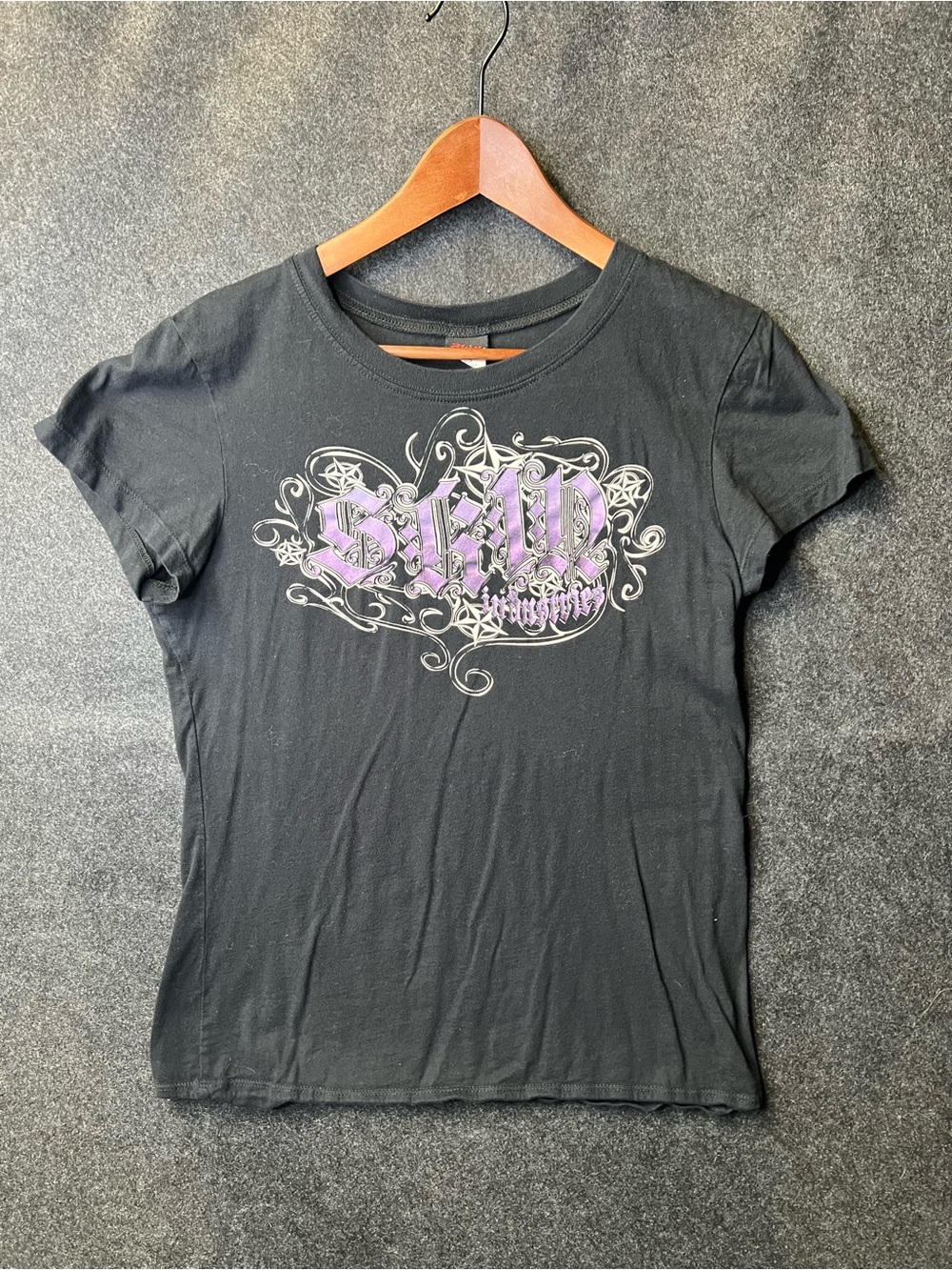 Y2K Skin Industries Black T-Shirt Petite Women’s Size XL Grunge Vintage Punk